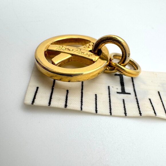 Paloma Picasso Gold Tone Keychain Pendant Charm Only 1" Without Chain Round - Picture 3 of 6